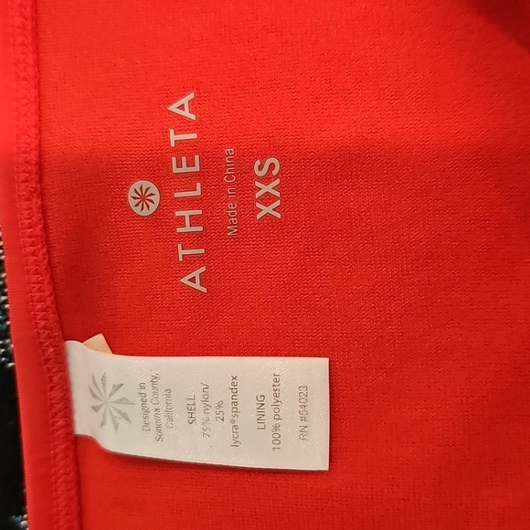 NWOT Athleta Bold Red Athletic Bikini Set Women's Size XXS - Picture 3 of 4